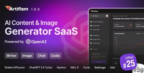 Artifism v4.8.0 – AI Content & Image Generator SaaS Nulled