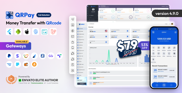 QRPay v5.0.0 - Money Transfer with QR Code Full Solution Nulled