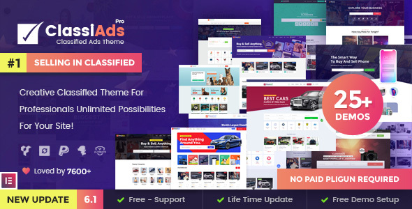 Classiads v6.1.8 – Classified Ads WordPress Theme Nulled