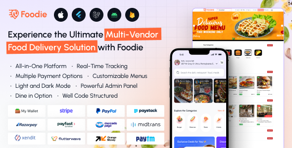 Foodie v8.1 – UberEats Clone | Food Delivery App | Multiple Restaurant Food Delivery Flutter App