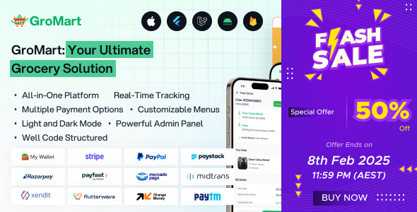 GroMart v4.2 – Grocery Store App | Grocery Delivery | Multivendor Grocery Flutter App