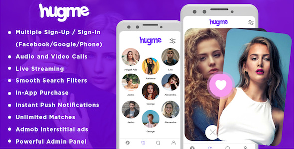 Hugme – Android Native Dating App with Audio Video Calls and Live Streaming (2 May 2023)