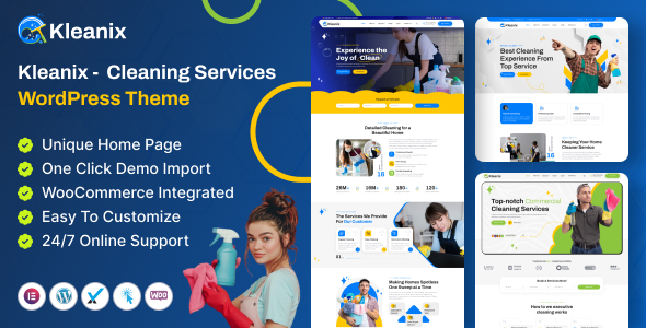 Kleanix v1.0 – Cleaning Service WordPress Theme Download