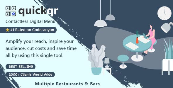 QR Menu Maker SaaS v2.2 – Contactless QR Code Restaurant Menu – QuickQR Laravel CMS Nulled