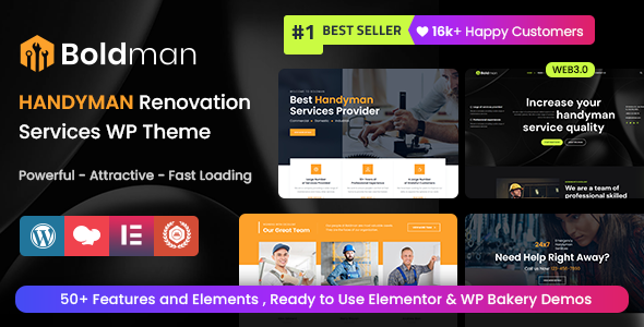 Boldman v7.2 – Handyman Renovation Services WordPress Theme + RTL Nulled