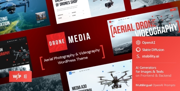 Drone Media v2.2.0 – Aerial Photography & Videography WordPress Theme + Elementor Nulled