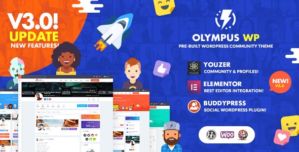 Olympus v4.6 – Social Networking WordPress Theme Nulled
