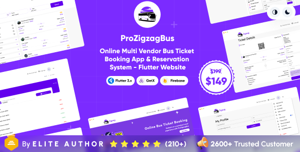 ProZigzagBus v1.1 – Online Multi Vendor Bus Ticket Booking App & Reservation System – Flutter Website