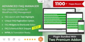 BWL Advanced FAQ Manager v2.1.3 - WordPress Plugin