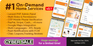 On-Demand Home Services, Business Listing, Handyman Booking with Admin Panel v3.1.0 Nulled