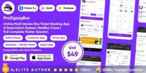 ProZigzagBus v1.4 – Online Multi Vendor Bus Ticket Booking App & Reservation System Flutter Solution