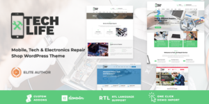 TechLife v15.6 – Mobile, Tech & Electronics Repair Shop WordPress Theme