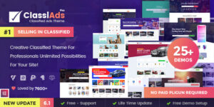 Classiads v6.2– Classified Ads WordPress Theme Nulled Download