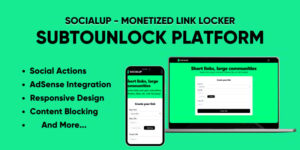 SocialUp v1.0 – Monetized Social Unlock Link PHP script
