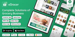 eGrocer v2.1.2 – Online Multi Vendor Grocery Store, eCommerce Marketplace Flutter Full App with Admin Panel Nulled