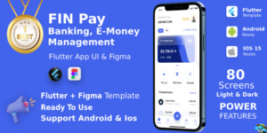 FinPay App v1.9 – ANDROID + IOS + FIGMA | UI Kit | Flutter | Banking, E-Money Management