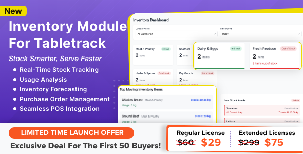 Inventory Module for Tabletrack v1.0.70 - Tabletrack Addon Download