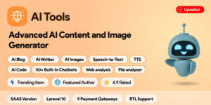 AI Tools SAAS v1.1.8 – AI Content, Image, Chat, Voice & Code Generator