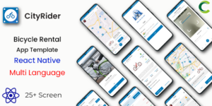 Bicycle Rental App Template in React Native | CityRider | Multi Language v1.0