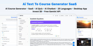 Ai Course Generator v5.0 – Text To Course SaaS Ai Video & Image Content Payment Earn Gemini React Admin