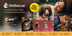 Pet Rescue v2.2.1 - Animals and Shelter Charity WP Theme Download