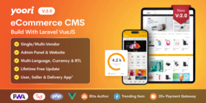 YOORI v2.0 – eCommerce Single & Multi-Vendor PWA Marketplace CMS Nulled