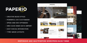 Paperio v2.9 - Responsive and Multipurpose Blog Theme Download
