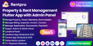 RentPro v1.0 – Best Property & Rent Management Software with Laravel Admin + Flutter Mobile App Nulled