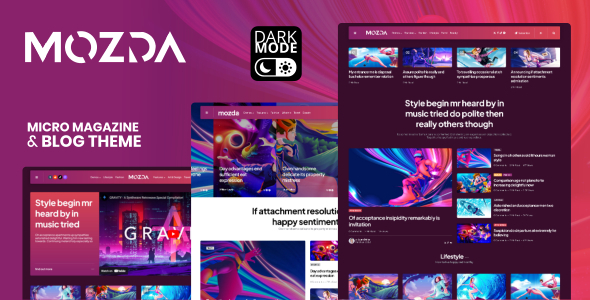 Mozda v1.2 - Micro Magazine & Blog Theme with Dark Mode
