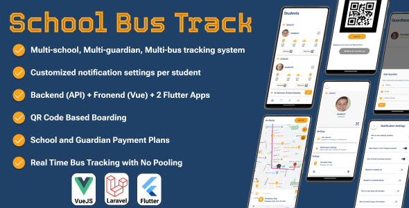 SchoolBusTrack v2.3 - Multi School System for School Bus Tracking- Flutter Apps