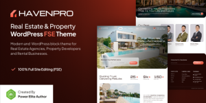 Havenpro v1.0.0 – Real Estate Agency & Property Gutenverse FSE WordPress Block Theme