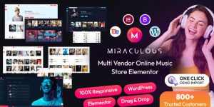 Miraculous v2.1.2 – Online Music Store Elementor WordPress Theme Nulled