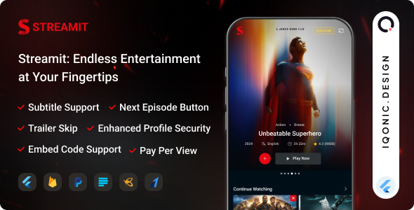 Streamit – OTT Streaming Flutter App (Add-on) v2.3.0 - Streamit Addon