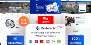 Braintech v2.7.8 – Technology & IT Solutions WordPress Theme Nulled