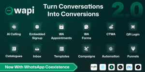 Wapi v2.0 - WhatsApp CRM Mobile App | React Native CLI Android iOS | Team Inbox, Campaign, Automation