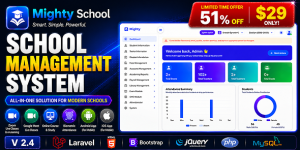 Mighty School Pro v2.4 - School Management System (ERP, Multi-Branch, SaaS All In One)