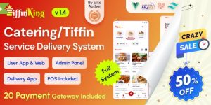 TiffinKing v1.4 - Catering/Tiffin Food Ordering System with Admin Panel & Delivery Man App - POS
