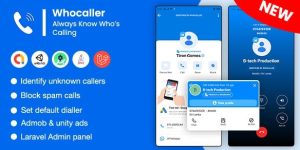 Whocaller v1.7 - Truecaller ID & Spam Blocker App With Admin Panel