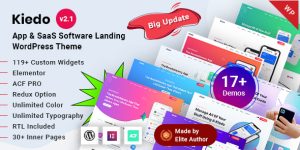 Kiedo v2.1 - App & SaaS Landing WordPress Theme Nulled