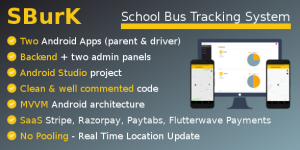 SBurK v3.5 - School Bus Tracker - Two Android Apps + Backend + Admin panels - SaaS