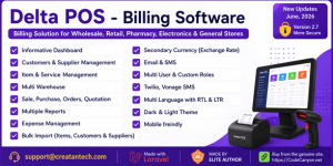 Delta v2.7 – Invoicing, POS, Billing & Inventory Management System with GST & CRM Nulled